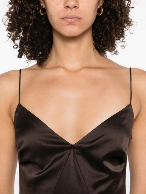 STAUD Trinity lace-insert maxi dress - Brown