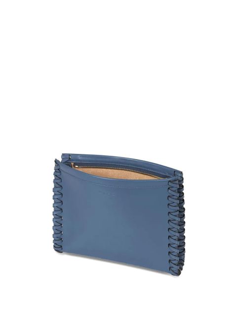 ETRO medium whipstich-detail leather clutch bag - Blue - zdjęcie produktu nr 2