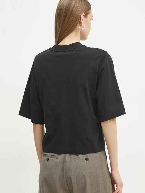 Pinko t-shirt bawełniany damski kolor czarny 104604 A2CS