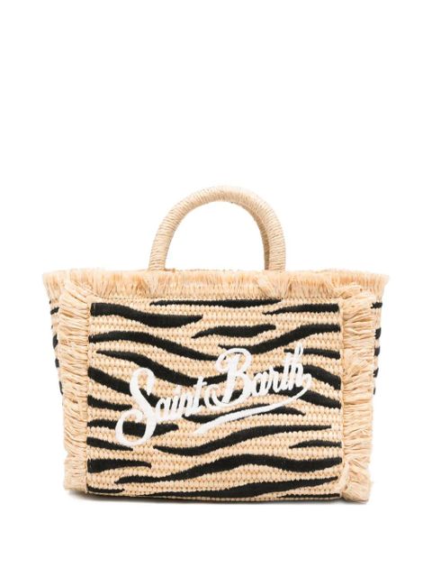 MC2 Saint Barth zebra-print frayed shoulder bag - Neutrals - zdjęcie produktu nr 1