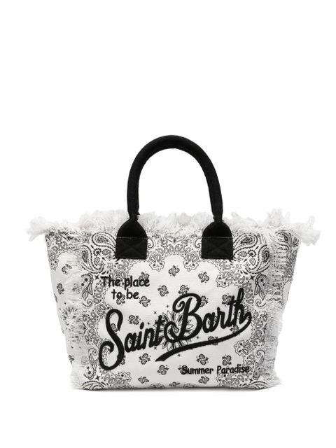 MC2 Saint Barth Vanity paisley-print frayed-edge shoulder bag - White - zdjęcie produktu nr 1