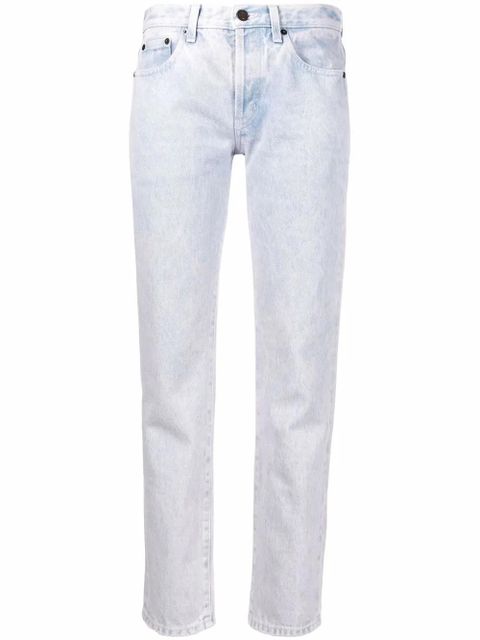 Saint Laurent bleached cropped jeans - Purple - zdjęcie produktu nr 1