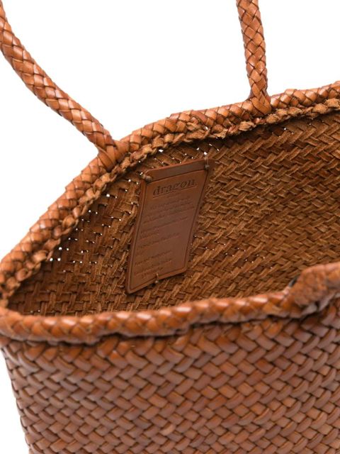 DRAGON DIFFUSION small Grace woven tote bag - Brown