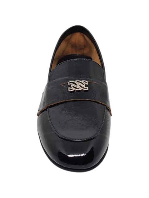 Casadei logo-plaque strap loafers - Black