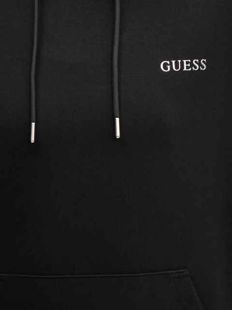 Guess bluza GELSEY damska kolor czarny z kapturem gładka V5RQ18 KCOB2
