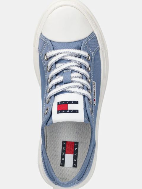 Tommy Jeans tenisówki TJW FOXING FLATFORM SNEAKER LOW damskie kolor niebieski EN0EN02713