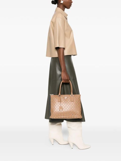Prada Galleria eyelet-embellishment tote bag - Brown