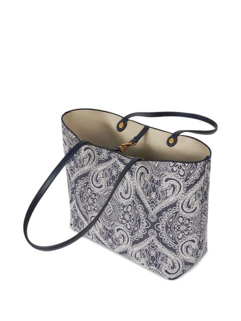 ETRO paisley-print open-top tote bag - Blue