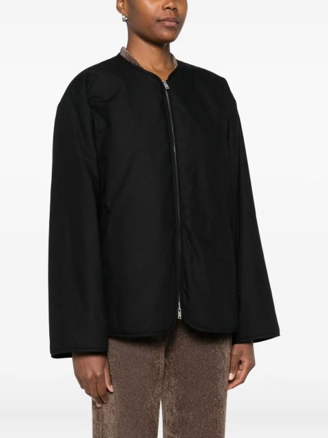 Jil Sander zip-front quilted coat - Black