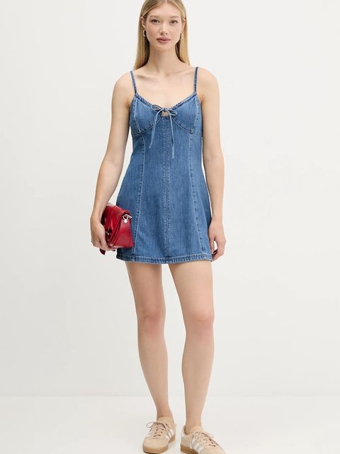 Hollister Co. sukienka jeansowa kolor niebieski mini rozkloszowana KI359-5259 - zdjęcie produktu nr 2