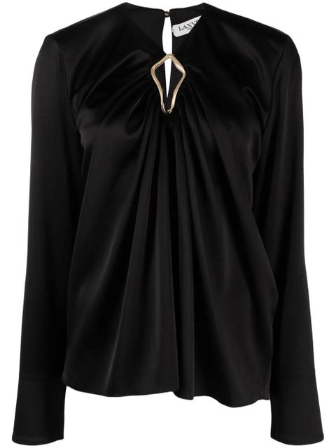 Lanvin draped long-sleeved blouse - Black - zdjęcie produktu nr 1
