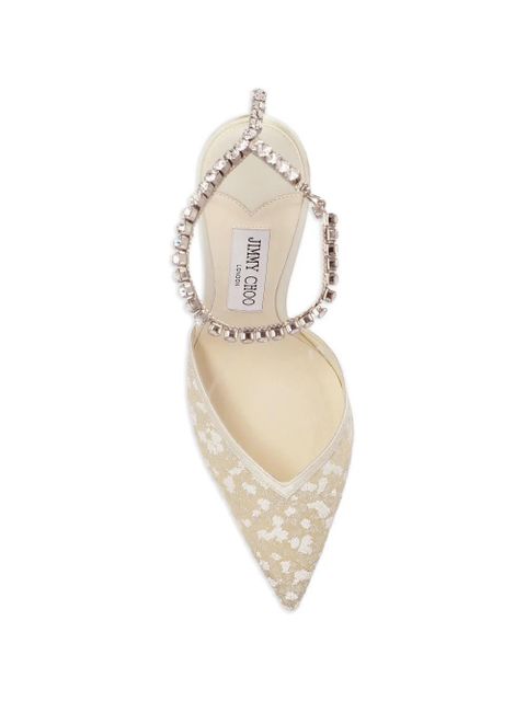 Jimmy Choo Saeda crystal-embellished pumps - White
