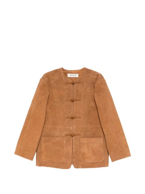 Róhe mandarin-collar suede jacket - Brown - zdjęcie produktu nr 1