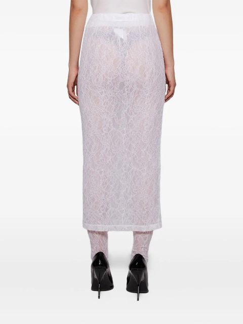 WARDROBE.NYC lace tube midi skirt - White