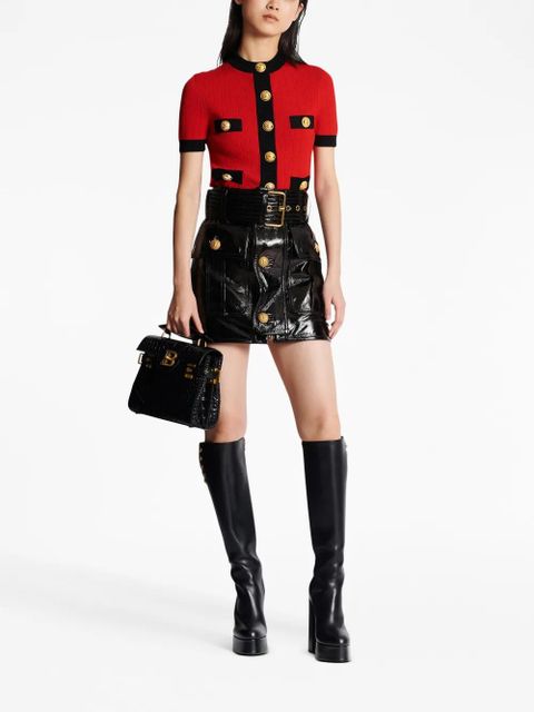 Balmain short-sleeve cropped cardigan - Red - zdjęcie produktu nr 2