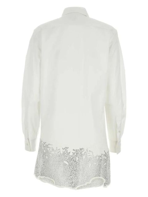 JW Anderson crystal-embellished cotton shirtdress - White
