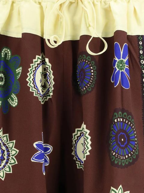 ALEMAIS Jasper floral-print drawstring shorts - Brown