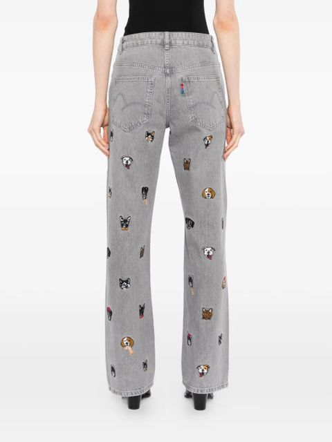 FARM Rio animal-embroidered jeans - Grey