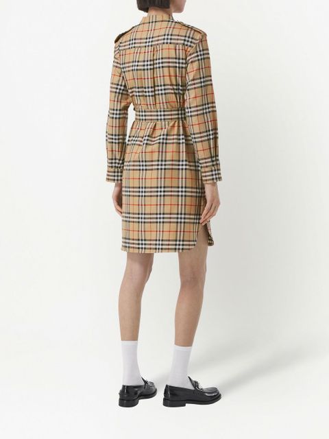 Burberry Vintage-check shirt dress - Brown