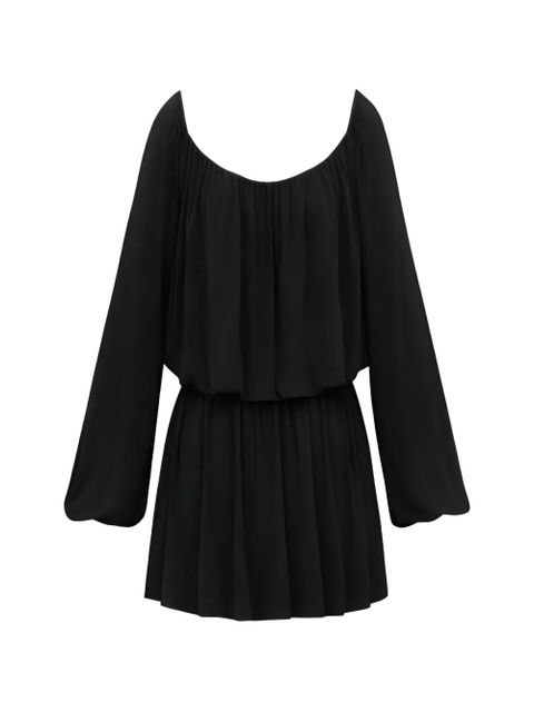 Saint Laurent long-sleeve gathered mini dress - Black - zdjęcie produktu nr 1