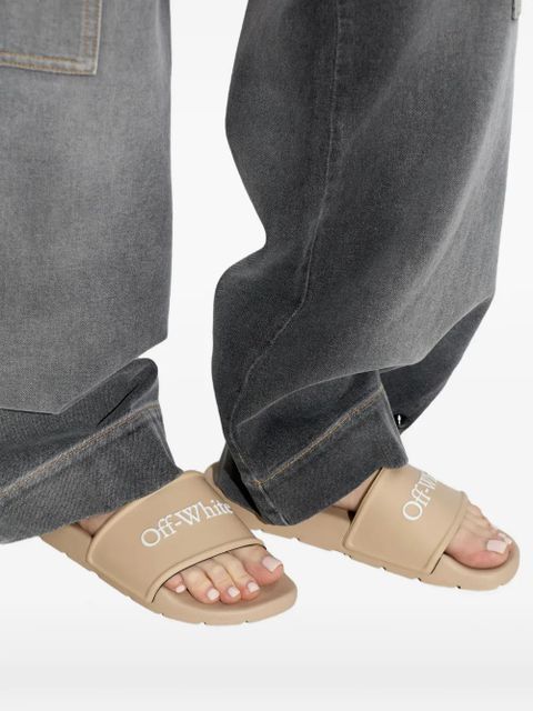 Off-White embossed-logo slides - Neutrals