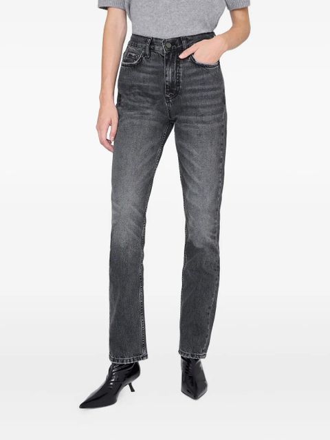 ANINE BING Bruno logo-patch jeans - Grey