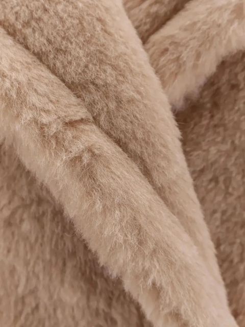Max Mara double-breasted fur coat - Neutrals