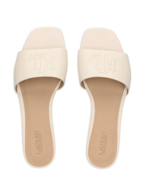 Lauren Ralph Lauren embossed logo sandals - White