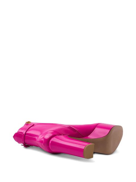 Valentino Garavani 120mm platform buckle boots - Pink