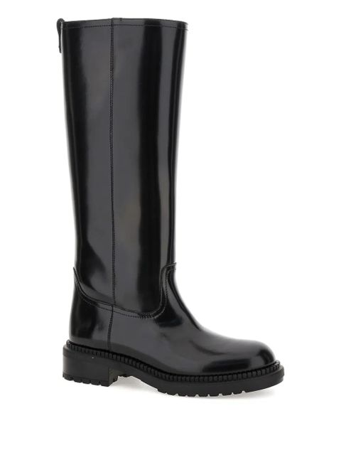 Casadei zip-up leather boots - Black