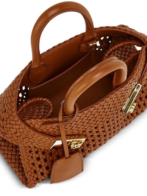 Ferragamo XS woven hug tote bag - Brown