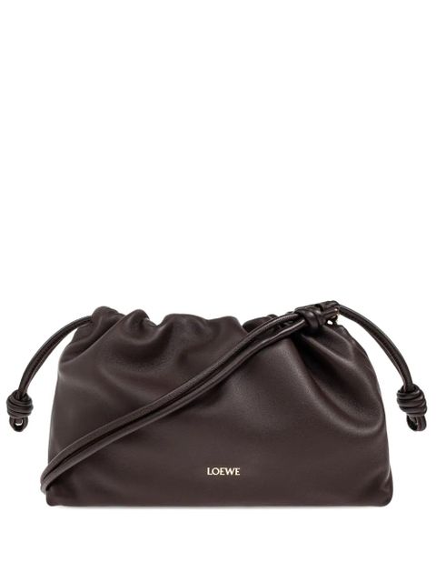 LOEWE medium Flamenco leather clutch bag - 0018 DARK BROWNIE - zdjęcie produktu nr 1