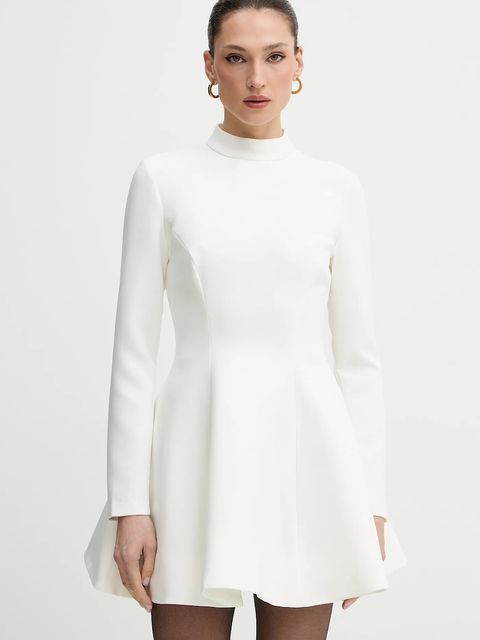 Bardot sukienka kolor beżowy mini rozkloszowana 60238DB - zdjęcie produktu nr 1