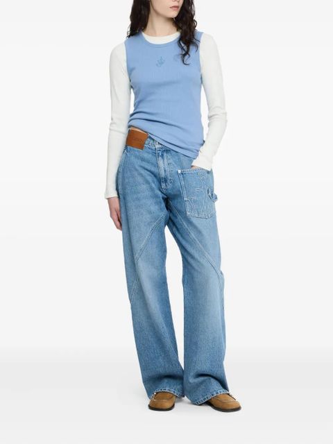 JW Anderson logo-embroidered tank top - Blue - zdjęcie produktu nr 2