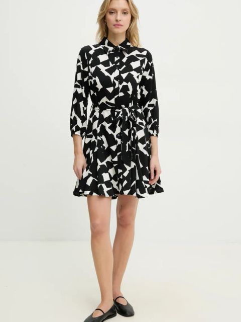 Answear.LAB sukienka kolor czarny mini rozkloszowana