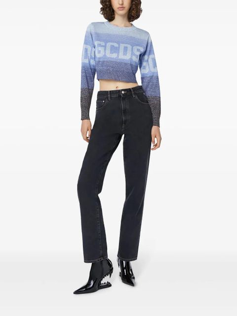 GCDS Choker rhinestone-embellished jeans - Black