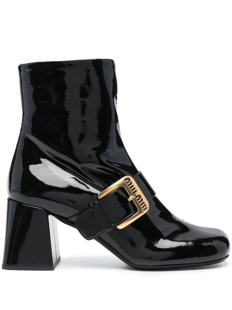 Miu Miu 70mm buckle-detail ankle boots - Black - zdjęcie produktu nr 1