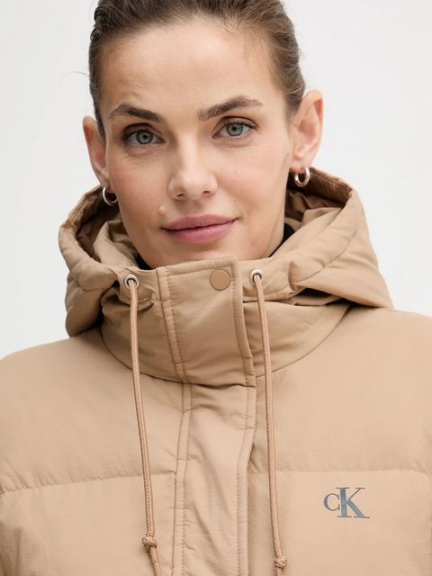 Calvin Klein Jeans bezrękawnik puchowy kolor beżowy zimowa LV044D522G