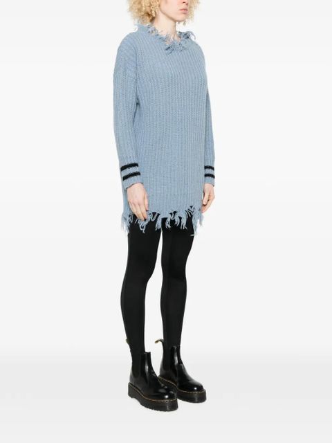 PINKO frayed striped sweat - Blue