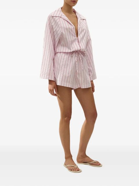 Faithfull the Brand Aksel striped tie-waist playsuit - Pink - zdjęcie produktu nr 2