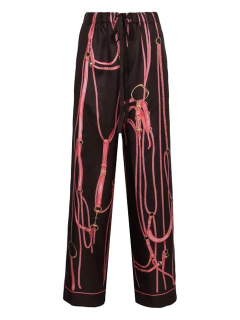 Gucci graphic print tie trousers - Brown - zdjęcie produktu nr 1