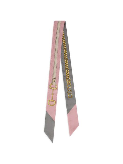 Gucci signature Horsebit detail scarf - Pink - zdjęcie produktu nr 1