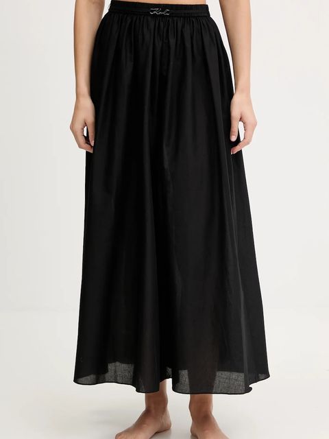 Karl Lagerfeld spódnica bawełniana kolor czarny maxi rozkloszowana A2W46043 - zdjęcie produktu nr 1