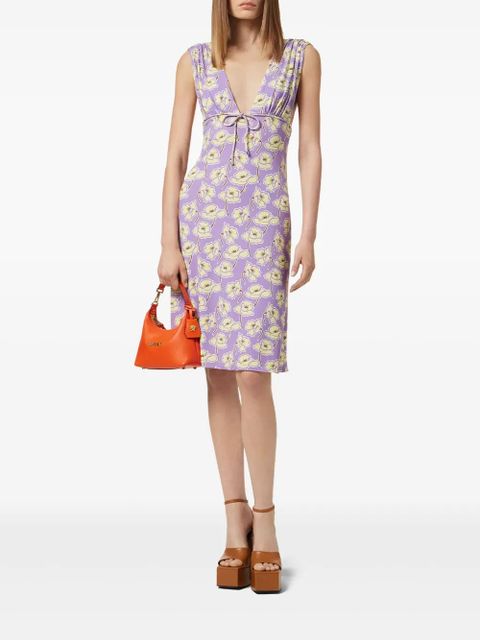 Versace Poppies V-neck midi dress - Purple - zdjęcie produktu nr 2