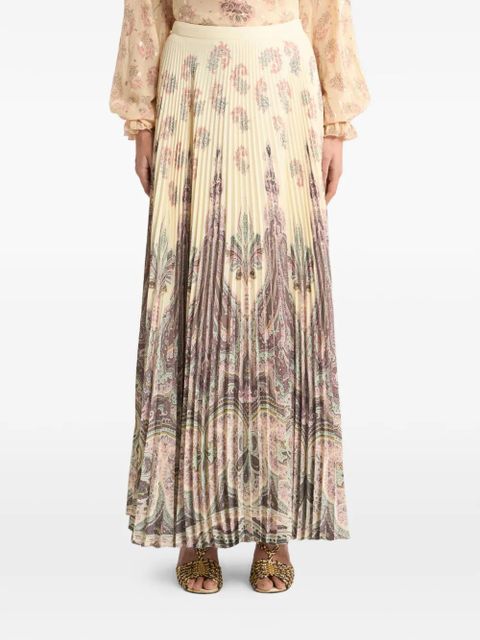 ETRO placed print pleated maxi skirt - Neutrals