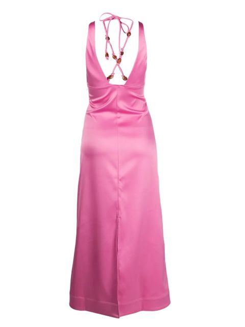GANNI halterneck sleeveless midi dress - Pink - zdjęcie produktu nr 2