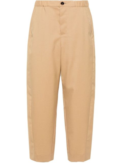Marni logo-embroidered tapered trousers - Neutrals - zdjęcie produktu nr 1