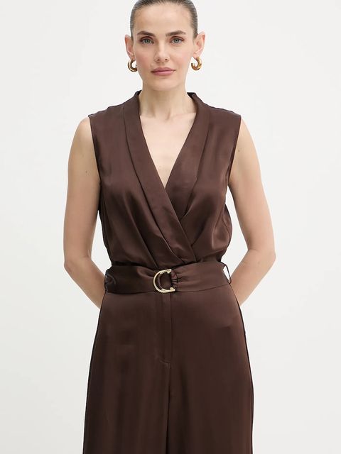 Marciano by Guess kombinezon IVA kolor brązowy z dekoltem w szpic 5YGD24 7350A