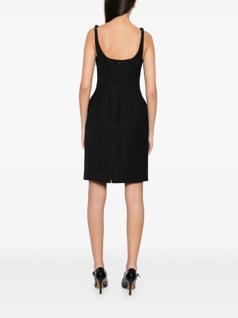 SHUSHU/TONG bow-embellished flap-pocket mini dress - Blue