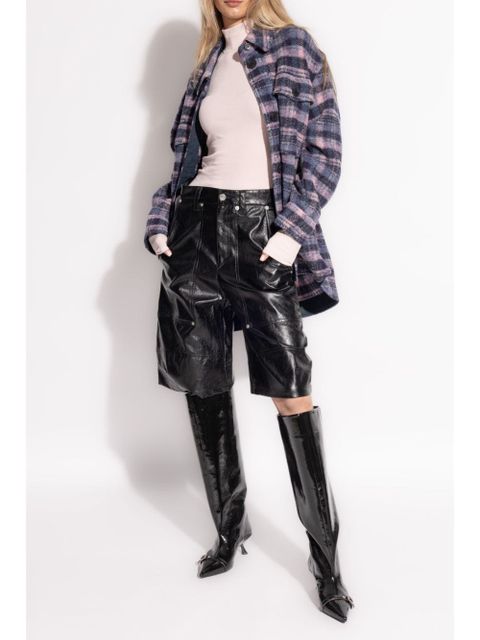 GANNI embroidered-logo long-sleeved T-shirt - Pink